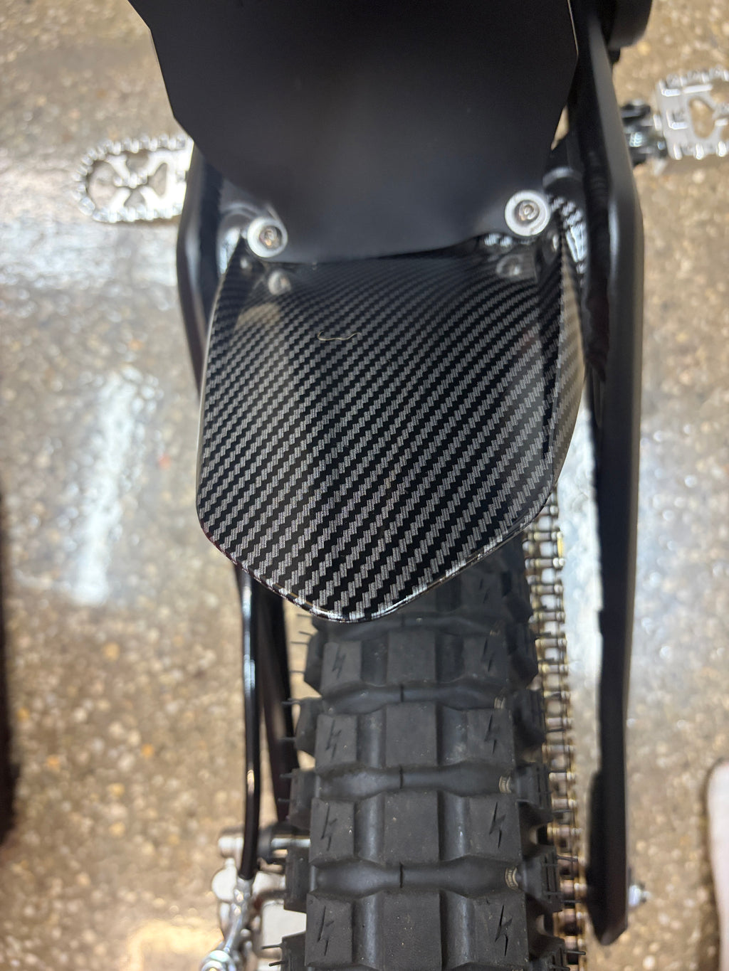 Talaria carbon fiber mud guard