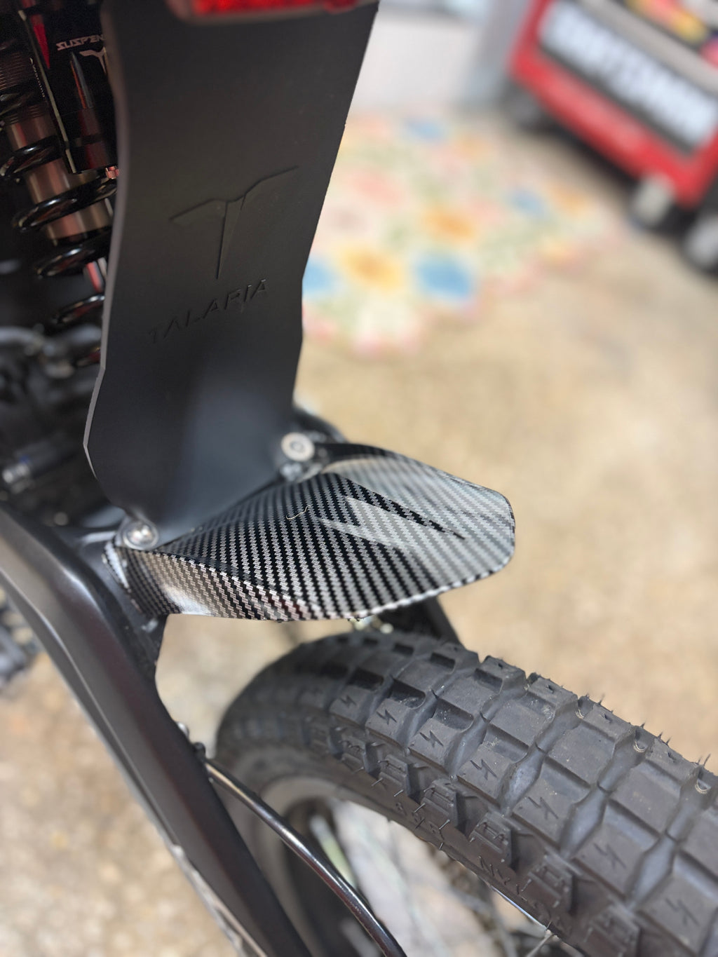 Talaria carbon fiber mud guard